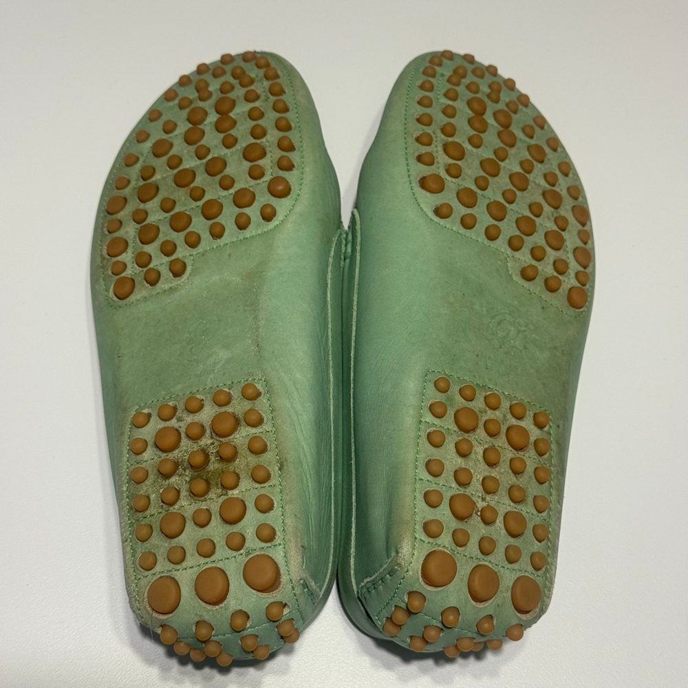 M. Gemi Pastoso Slate Green Leather Driving Loafers Made in Italy Size 35/Size 5 - Picture 8 of 11